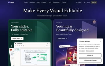 Codia website copy preview