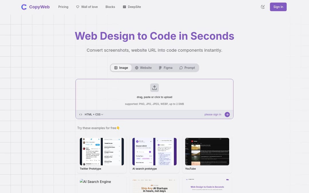 Copie du site CopyWeb