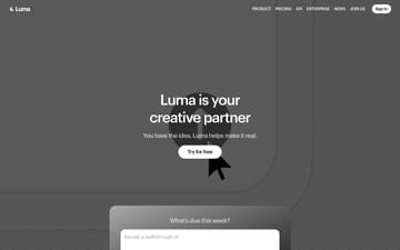 Luma AI website copy preview
