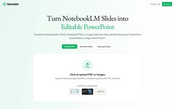 Noteslide website copy preview