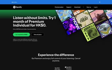 Spotify website copy preview