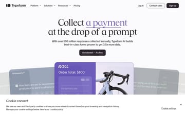 Typeform website copy preview
